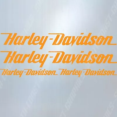 $8.73 • Buy Harley Davidson Decal Set GLOSS ORANGE Motorcycle Stickers Tank Fairing Helmet