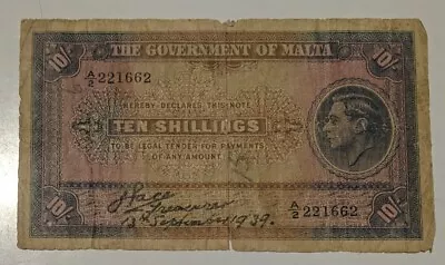 Malta 1939 10 Shilling George V  • $25.50