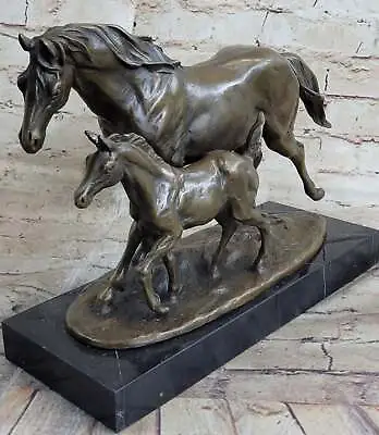 Vintage Detailed Bronze Horse Foal Figure Cast Solid Metal Statue Colt Figurine • $274.50
