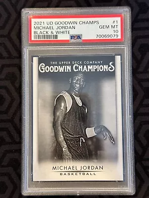 Michael Jordan 2021 Upper Deck Goodwin #1 Black White SSSP  PSA 10 POP  1!!!! • $488.88