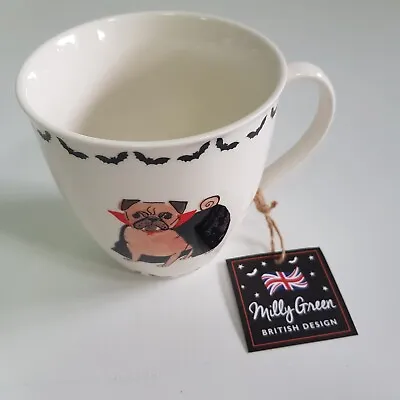 £18.95 • Buy Count Pugular Milly Green Mug Halloween Ceramic Jumbo Coffee Chocolate Dog Pug