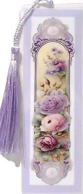 Vintage Look Antique Flowers Lavender Pink Unique Exquisite Laminated Bookmark#2 • $1.98