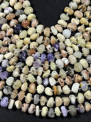 NATURAL Mexican Morado Purple Opal Gemstone Beads 7-9mm Freeform Rondelle Shape • $15.80