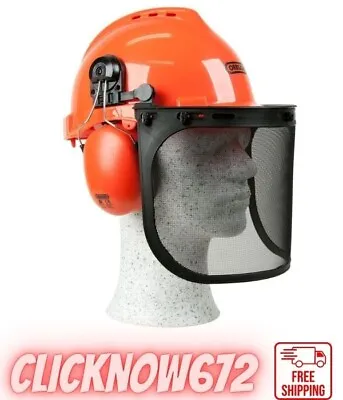 OREGON Yukon Chainsaw Safety Helmet With Protective Ear Muff And Mesh Visor Imp • £22.79