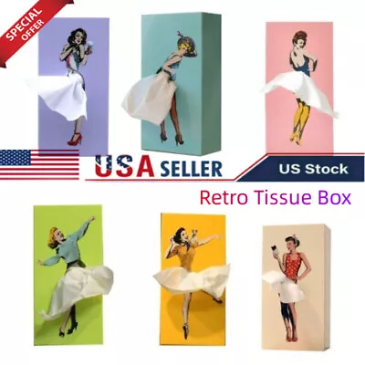 1 PC Flying Skirt Tissue Box - Charing Vintage Pop Art Tissue Holder • $18.99