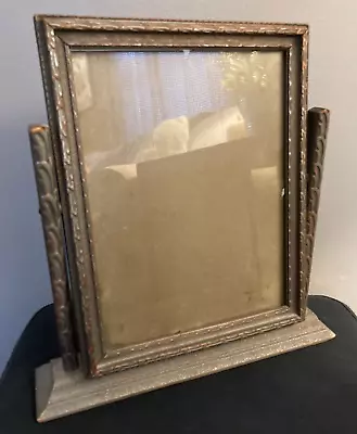 Vintage Art Deco Swivel 7 X9  Photo Picture Frame Swing Tilt Antique Wood • $30