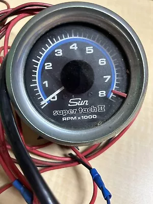 Sun Super Tach II Blue Line Tachometer 8000 RPM • $180