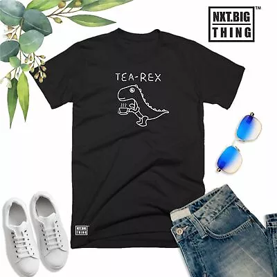 Tea Rex T Shirt Cute Dinosaur Jurassic Morning Coffee Brew Fun Xmas Gift Men Top • £10.99