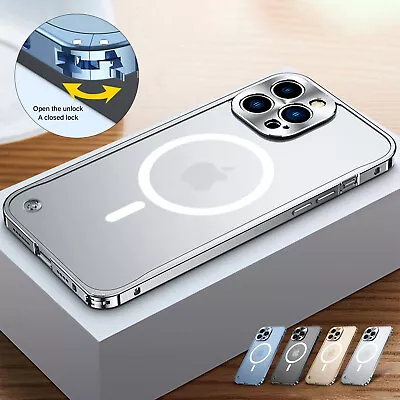 Shockproof Case For IPhone 15 14 13 12 Pro Max Mag Safe Magnetic Metal Cover  • $6.39