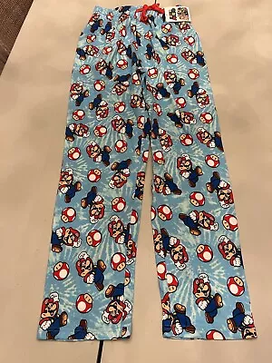 NWT MEN’S SUPER MARIO KART SLEEPWEAR PAJAMA PANTS W/ BUTTON FLY - Sz SMALL • $25