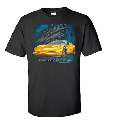 Corvette C5 T-shirt Black Front View 1997 Yellow Vette Lxl24.99+2xl Fs New • $24.99