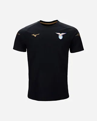 169/95 Mizuno Ss Lazio T-Shirt Cotton Tee 2023/2024 P2GAAX93-09 Black • $53.81
