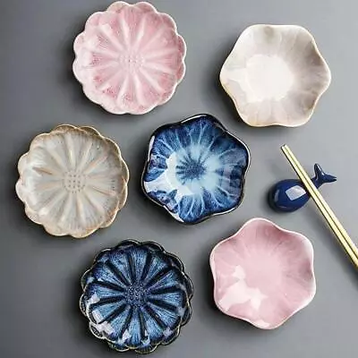 Retro Mini Dipping Dish Ceramic Plate Kiln Glaze Barbecue Sashimi Sushi Soy • $13.99
