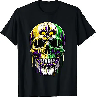 Fleur De Lis Mardi Gras Skulls Men Women Girls Boys Outfit Unisex T-Shirt • $19.99