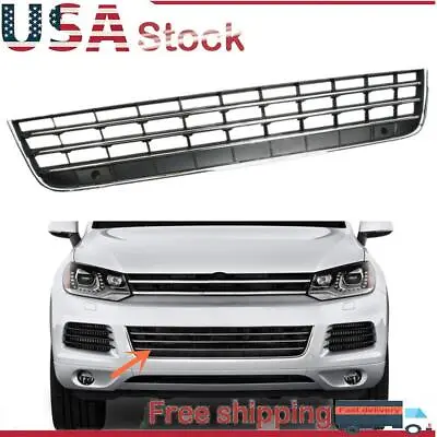 Fit For VW Touareg 2011-14 Front Bumper Lower Center Grill Grille Black / Chrome • $43