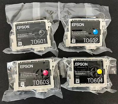 GENUINE EPSON T0601-T0604 INK Set 4 STYLUS C68 C88+ CX4800 CX7800 Sealed OEM #60 • $33.99