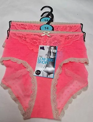 Set Of 2 Ex M&S Ladies Size 14   Underwear Low Rise  Coral Knickers  • £7.99