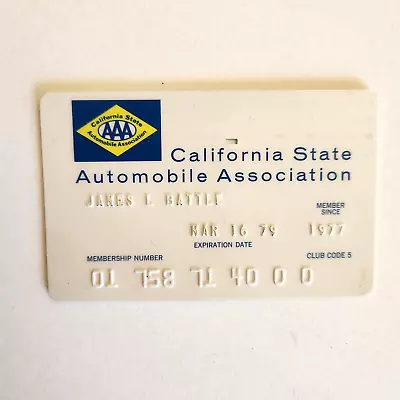 California State Automobile Association Vintage Expired Credit Card CC 1979 • $20.09