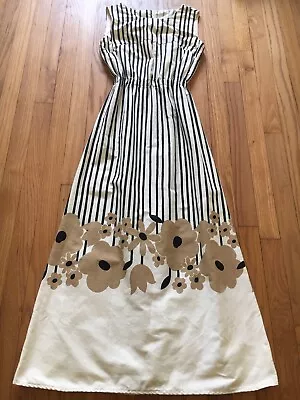 Vtg 60s Handmade Mod Maxi Hostess Dress Women’s Sz XS/S Marimekko Style Flowers • $34.99