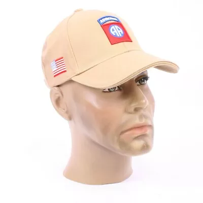 US Army WW2 82nd Airborne Baseball Cap Tan HAT129 • £13.99