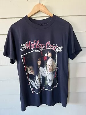 Vintage Motley Crue Dr Feelgood T Shirt Medium 1980s Band Tee Single Stitch Gara • $225