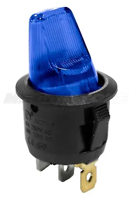 SPST ON/OFF Mini Rocker Switch T85 W/Paddle Handle & BLUE Neon Lamp USA SELLER • $5.95