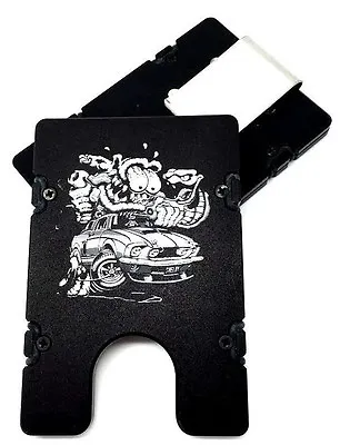 Billet Vault Aluminum WalletRFID Protection Black Ratfink Mustang Cartoon • $48.99