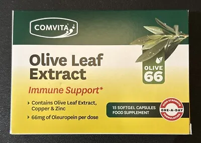Comvita Olive Leaf Extract Immune Support 15 Softgel Capsules BBF 08/2023 • £2.99