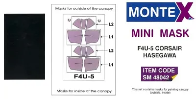 Montex 1/48 VOUGHT F4U-5 CORSAIR CANOPY PAINT MASK Hasegawa • $5.99