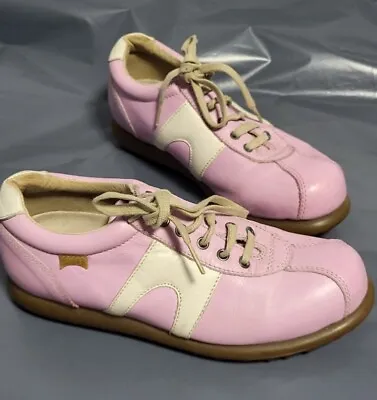 RARE - CAMPER Pelotas PINK Leather Trainers Shoes UK 3.5 - Super Quality • £45