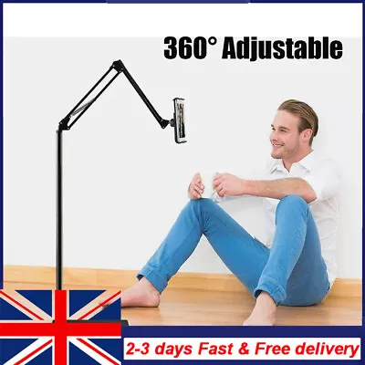 Floor Stand Adjustable Universal 360° For 3.5-11 In Phone IPad Lazy Tablet Mount • £13.79