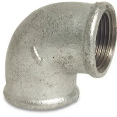 Galvanised Malleable Iron Pipe Fitting 90 Degree Elbow Female X Female • £5.05