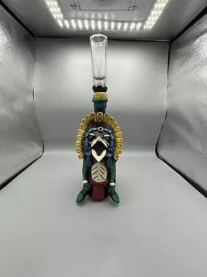 $28.99 • Buy Mexican Aztec Mayan Fork Art Decorated Hand Made Bottle With Cork Top Unique