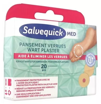Salvequick ® Wart Plaster Helps Remove Stubborn Foot Warts Safe & Pain Free X20 • £4.99