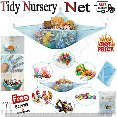 Kids' Room Toy Organizer Net - Easy-to-Install Storage Solution  • £4.25