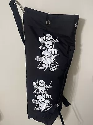 Army Military Top Load Duffle Bag W/ Shoulder Straps Black Skull Print Large 33” • $19.88
