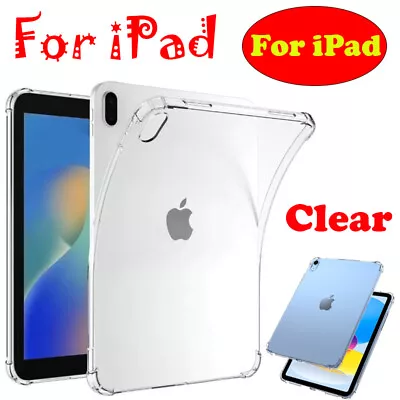 $10.99 • Buy Shockproof Clear Case Heavy Duty Cover For IPad 10th 9th 7th 6th 5th Gen Air Pro