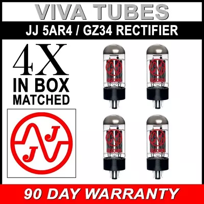 JJ Electronic Matched Quad (4) GZ34 / 5AR4 Rectifier Vacuum Tubes - Brand New • $132.27