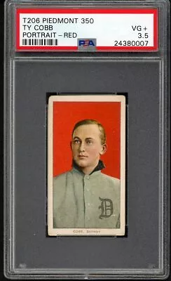 1909-11 T206 T 206 Ty Cobb Tigers Red Portrait Psa 3.5 Vg+ 498974 (kycards) • $6995