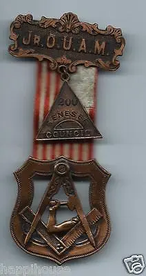 1930s Junior Order Of United American Mechanics Medal & Ribbon / Genesee Council • $18.90