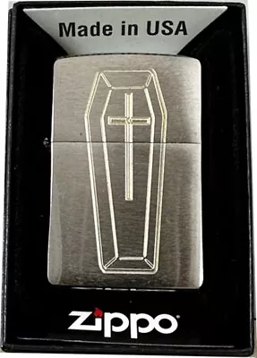 Zippo Casket Coffin Grab Dig + Request Engraving With / Without Gift Set • £32.63