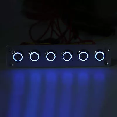 * Pre Wired 6 Gang Push Button Switch Panel & Blue LED Lights For RV Yacht 12V • $78.95