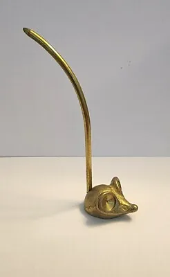 Vintage Brass Mouse Long Tail Paperweight Receipt Holder Ring Holder MCM • $9