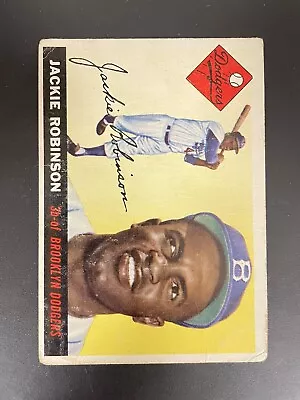 1955 Topps Jackie Robinson HOF Brooklyn Dodgers #50 -Good - Creases - Free  Ship • $350