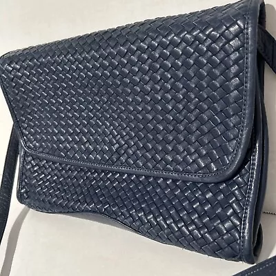 Vintage Woven Blue Clutch Shoulder Bag • $13.50