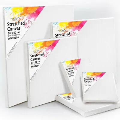 Stretched Canvas Art Artist Panel Painting Blank Board Plain Framed Small Large • £7.99