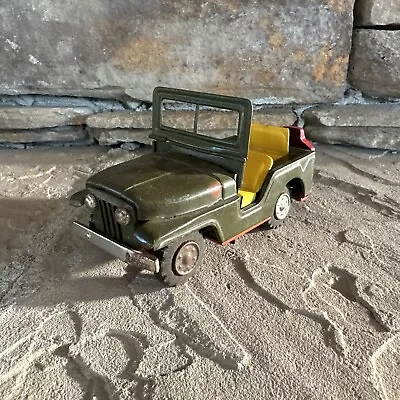 Vintage 1960s Mini Army Military Jeep Childs Friction Tin Toy Made In Japan • $29.99