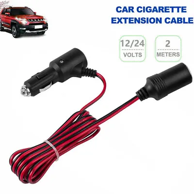 2 Meter 12V Car Cigarette Lighter Socket Extension Cable Adapter Charger Lead UK • £8.57