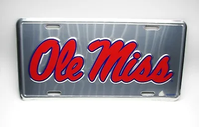 Ole Miss Rebels Missisippi 3d Embossed Metal Car Novelty License Plate Auto Tag • $12.98
