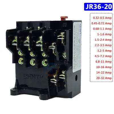 Range From 0.32-32A 3 Phase Thermal Overload Relay FR For Protect Motor JR36-20 • $10.25